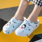 Шлепанцы для медсестер, Нескользящие сандалии на плоской подошве, с принтом, для медицинских работников, удобная обувь для ухода за детьми