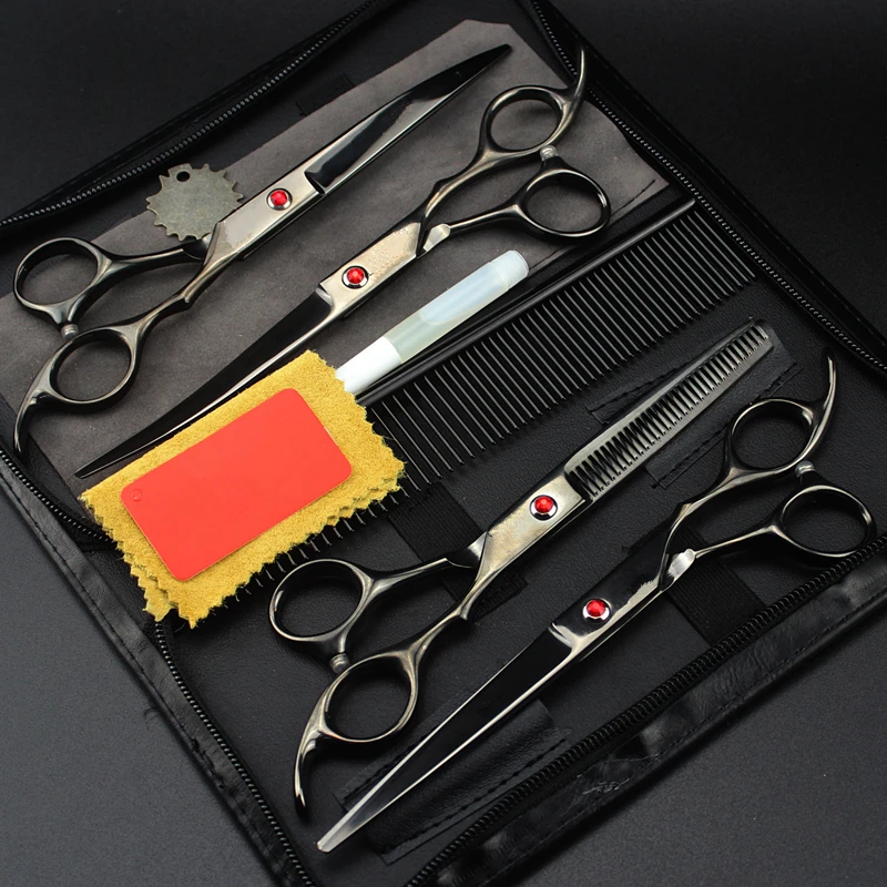 5 комплектов японские стальные ножницы для стрижки собак 7 дюймов | Ножницы волос