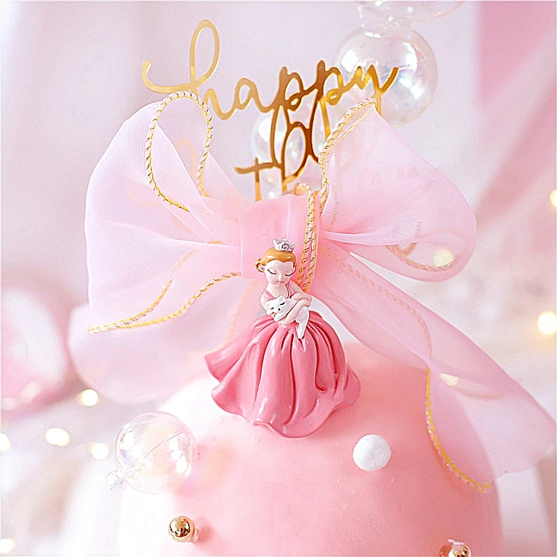 Белый розовый балетные украшения для девочек крюк цветок с днем рождения торт