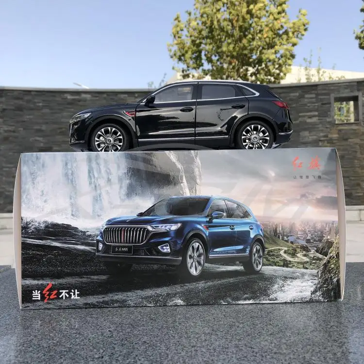 Литая под давлением модель автомобиля век Дракон Hongqi HS5 SUV 1:18(черный)+ маленький подарок