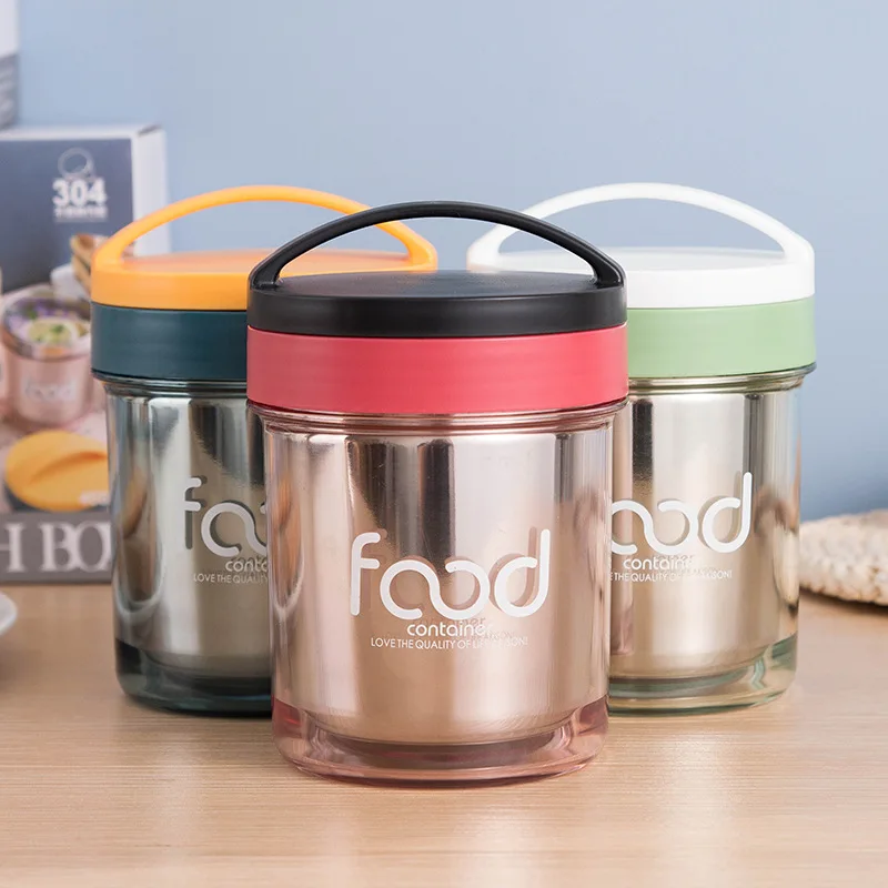 

400ML Stainless Steel Sealed Soup Cup with Lid Small Lunch Box Portable Breakfast Porridge Cup Insulation Bento Lunch Box