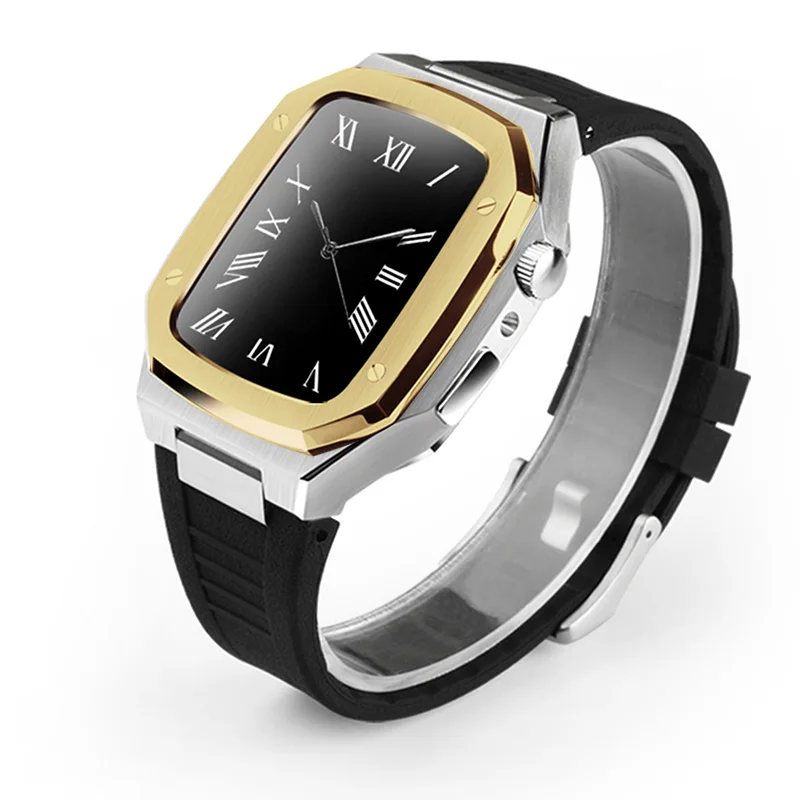 

Ремешок и чехол из нержавеющей стали для Apple Watch Series 7 45 мм 42 мм 44 мм