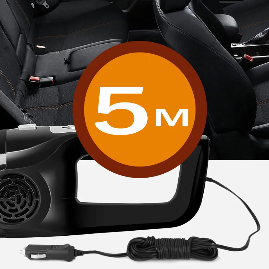 Портативный автомобильный пылесос 5 meterLine двойного назначения для сухой и