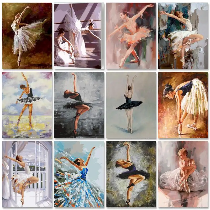 

GATYZTORY Ballet Girl Paint By Number Drawing On Canvas HandPainted Painting Art Gift DIY Pictures By Number Figure Kits Home De