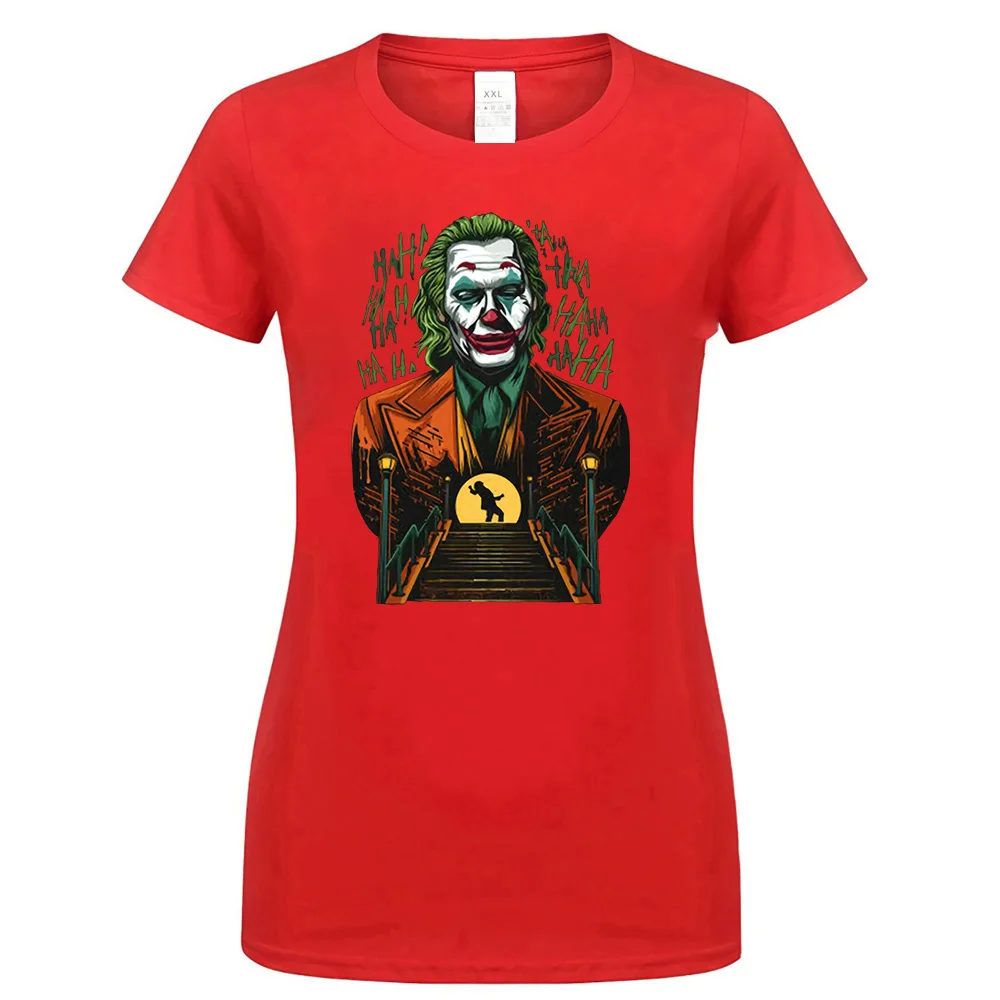 women red Reborn Clown Arthur Fleck Joaquin Phoenix Can You Call Me Joker черная футболка с фигуркой - Цвет: women red