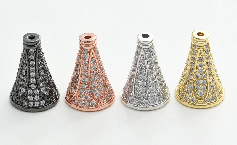 

1pcs Bronze size Tassle 4 Caps Bead Jewels DIY Appreciation Handmade Earrings Cross Cross Zirconia Paste Making