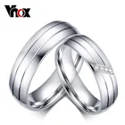Vnox модные свадебные Кольца из нержавейки Женский Мужской Promise Ring Цирконий пара Jewelry распродажа