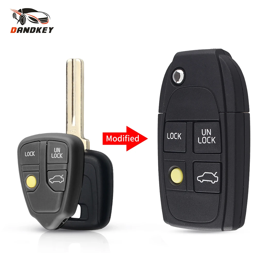 Dandkey для Volvo XC70 XC90 V50 V70 S60 S80 C30 4 кнопочный пульт дистанционного управления сменный