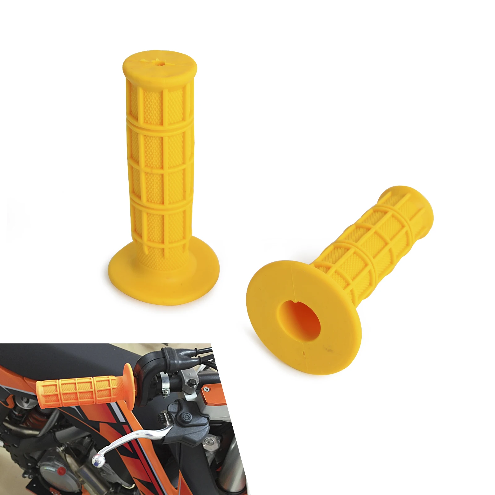 Yellow 22 мм 7/" резиновая рукоятка рукоятки для CRF YZF WRF KXF KLX для моделей ktm и rmz питбайк Мотокросс Мотоцикл эндуро MX внедорожный - Цвет: Yellow