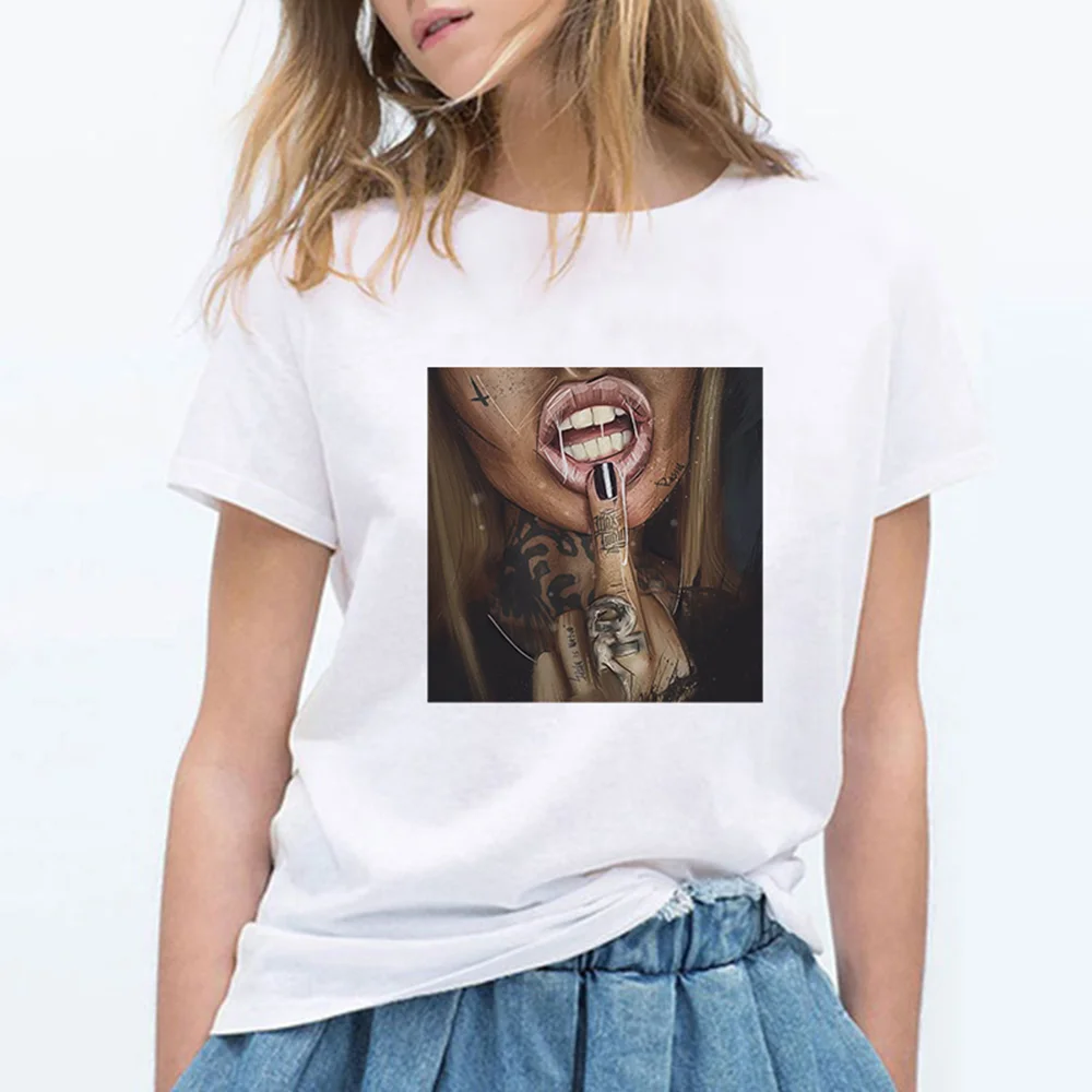 

New Women T-shirts Fashion Harajuku Casual Funny Vogue Melanin Black Girl Camisa Feminina Aesthetic Clothes