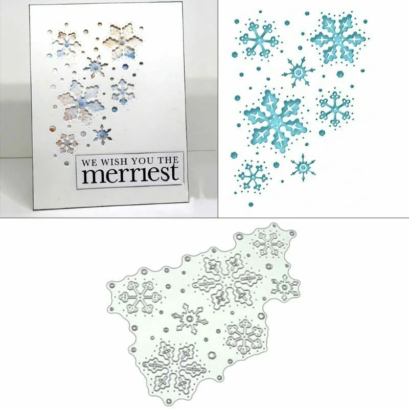 Снежинки металлические режущие штампы Рождественский Трафаретный Скрапбукинг