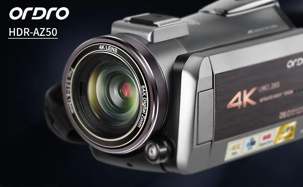 Видеокамера 4K ORDRO Ultra HD 30FPS инфракрасное ночное видение 64X цифровой зум Wifi камера Дистанционное управление