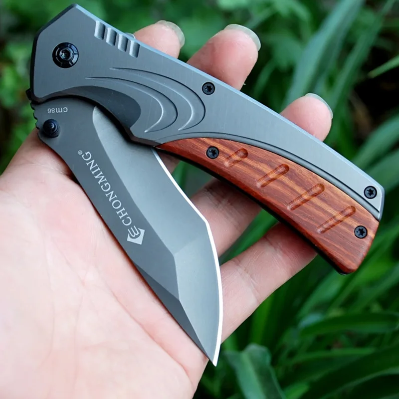 

Folding Knife 7Cr17Mov Blade Wood Handle Knife 7CR17Mov Wood Blade Tactical Camping Combat Rosewood Surviva Pocket Knives Tool