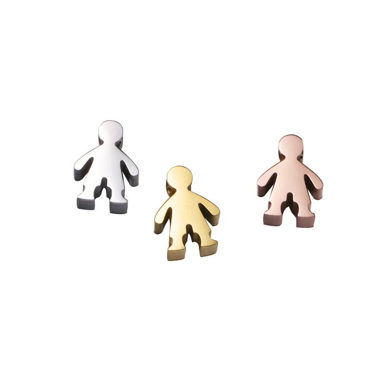 

Stainless Steel Little Boy Bead Charm For Jewelry Making Gold/Steel/Rose Steel Color Mirror Polished Metal Accessories 20PCS
