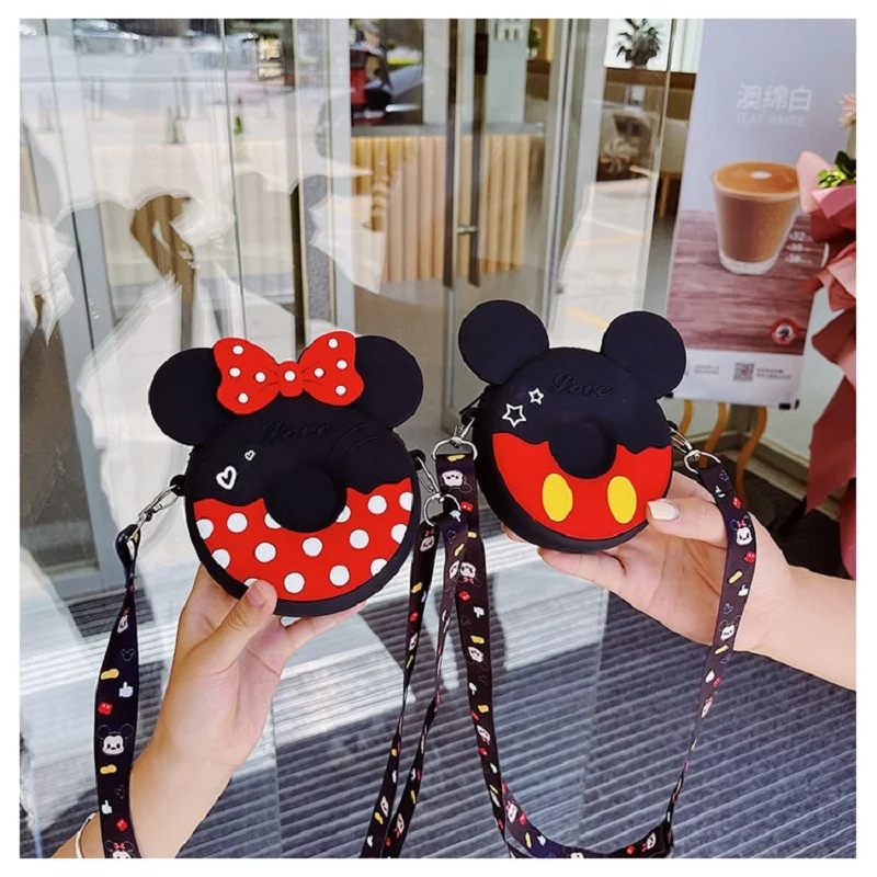 New Anime Disney Backpack for Children Mickey Minnie Mouse Shoulder Bag Silicone Bags Baby Girl Kindergarten Primary Schoolbag