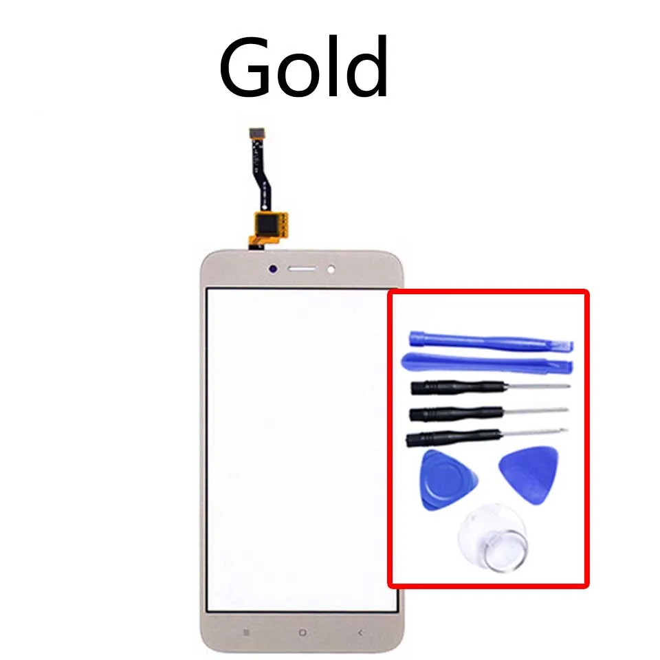 Gold-With tool 5," для Xiaomi Redmi 5A Redmi5A Сенсорная панель Сенсорный ЖК-дисплей стеклянная линза Панель сенсорный экран дигитайзер - Цвет: Gold-With tool