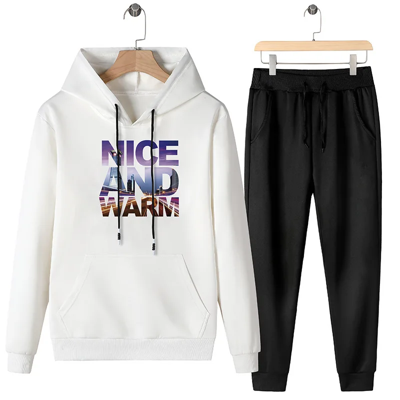 Костюм спортивный мужской модная толстовка с капюшоном и штаны комплект
