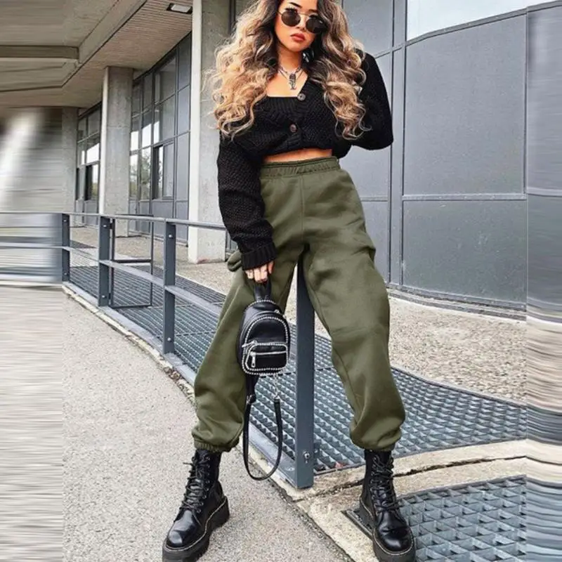 Брюки с высокой талией уличная одежда корейские повседневные брюки женские