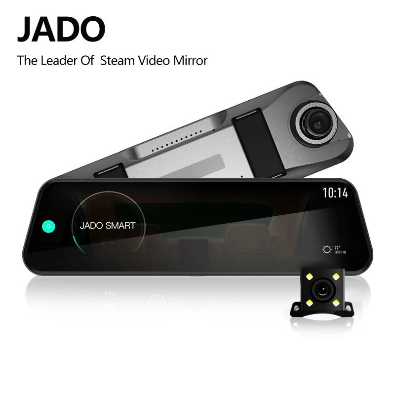 JADO D820 Автомобиль Dvr Stream RearView Зеркальная черточка Камера авторегистратор 10 IPS Сенсорный экран Full HD 1080P Автомобильный рекордер dashcam
