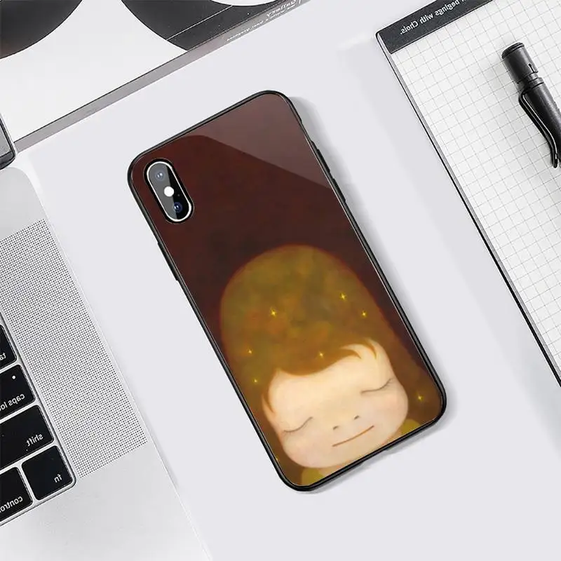 

Japan Yoshimoto nara cartoon girl Phone Case Tempered glass For iphone 5C 6 6S 7 8 plus X XS XR 11 PRO MAX