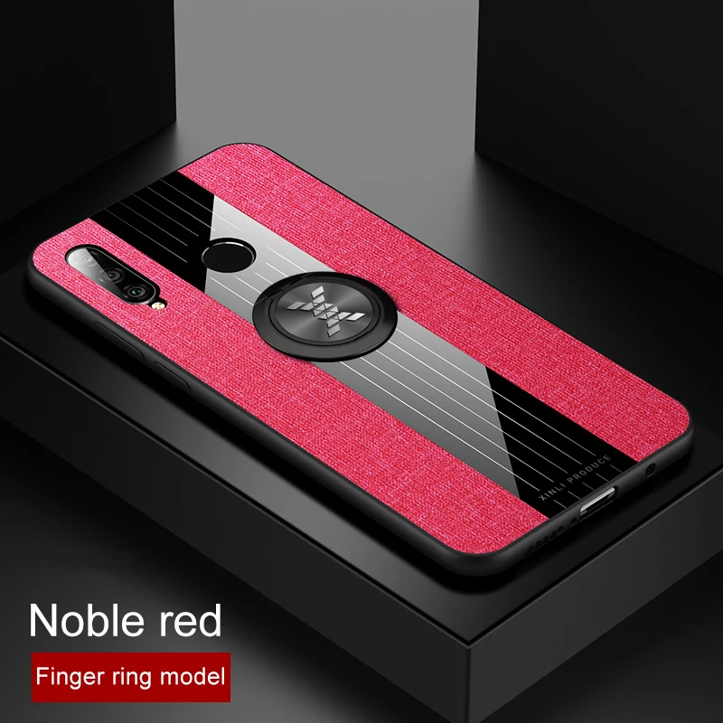 Red With Ring Для huawei Honor 20S Чехол-кольцо держатель Ткань Твердый чехол Мягкая Рамка тканевый чехол для телефона для Honor 20S Русская версия - Цвет: Red With Ring