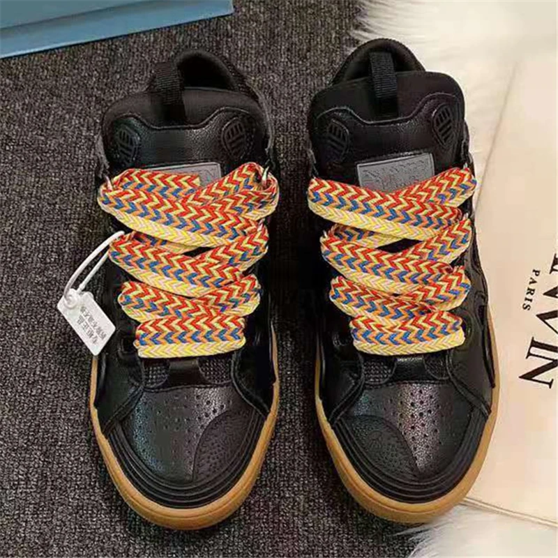 

Luxury Designer Leather Women's Sneakers Casual Tennis Trainer Men's Running Shoes Spring Autumn Fashion Couples Unisex Shoes
