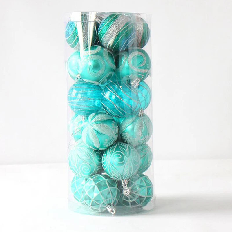 24 шт./компл. новогоднее Рождественское дерево шары украшение для окна дома