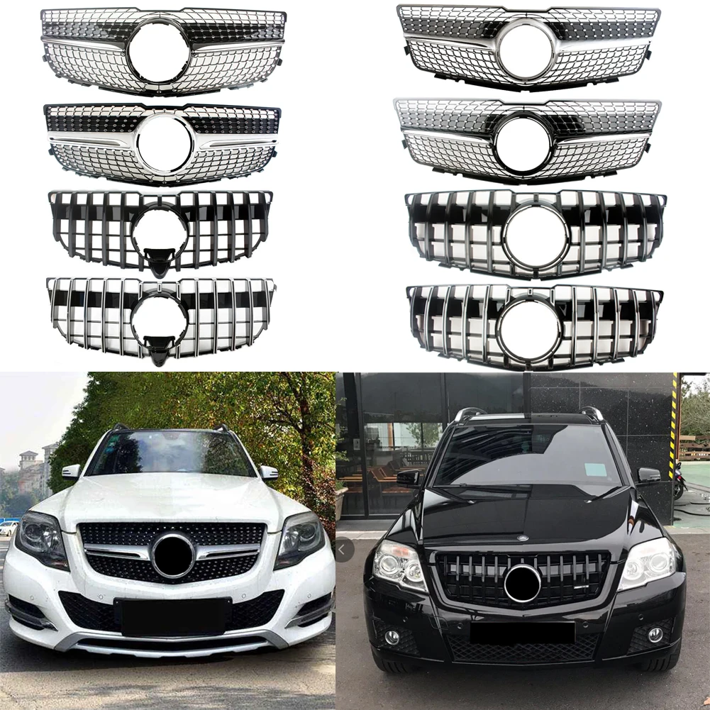 

Передний бампер гоночный гриль Заготовка решетка крышка для Mercedes-Benz X204 GLK-Class 2008-2015 Diamond