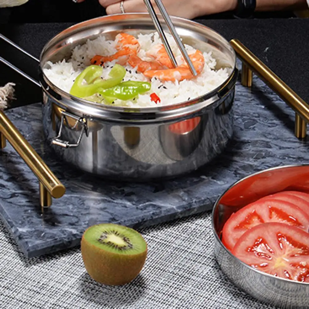 Многоцелевой 304 Ланч-бокс из нержавеющей стали двухслойная Изолированная миска