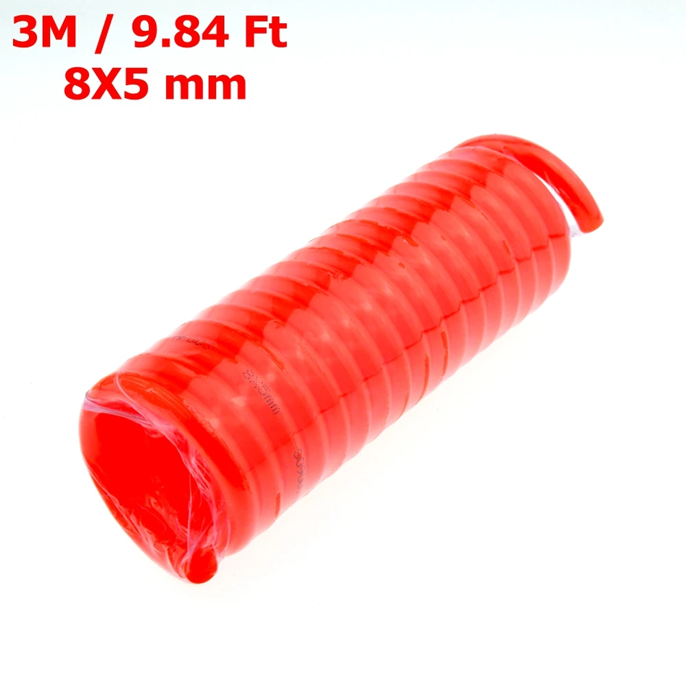 3M/9 84 фута 8 мм (OD) х 5 (ID) гибкий ПУ откатная труба шланг спиральный воздушный для