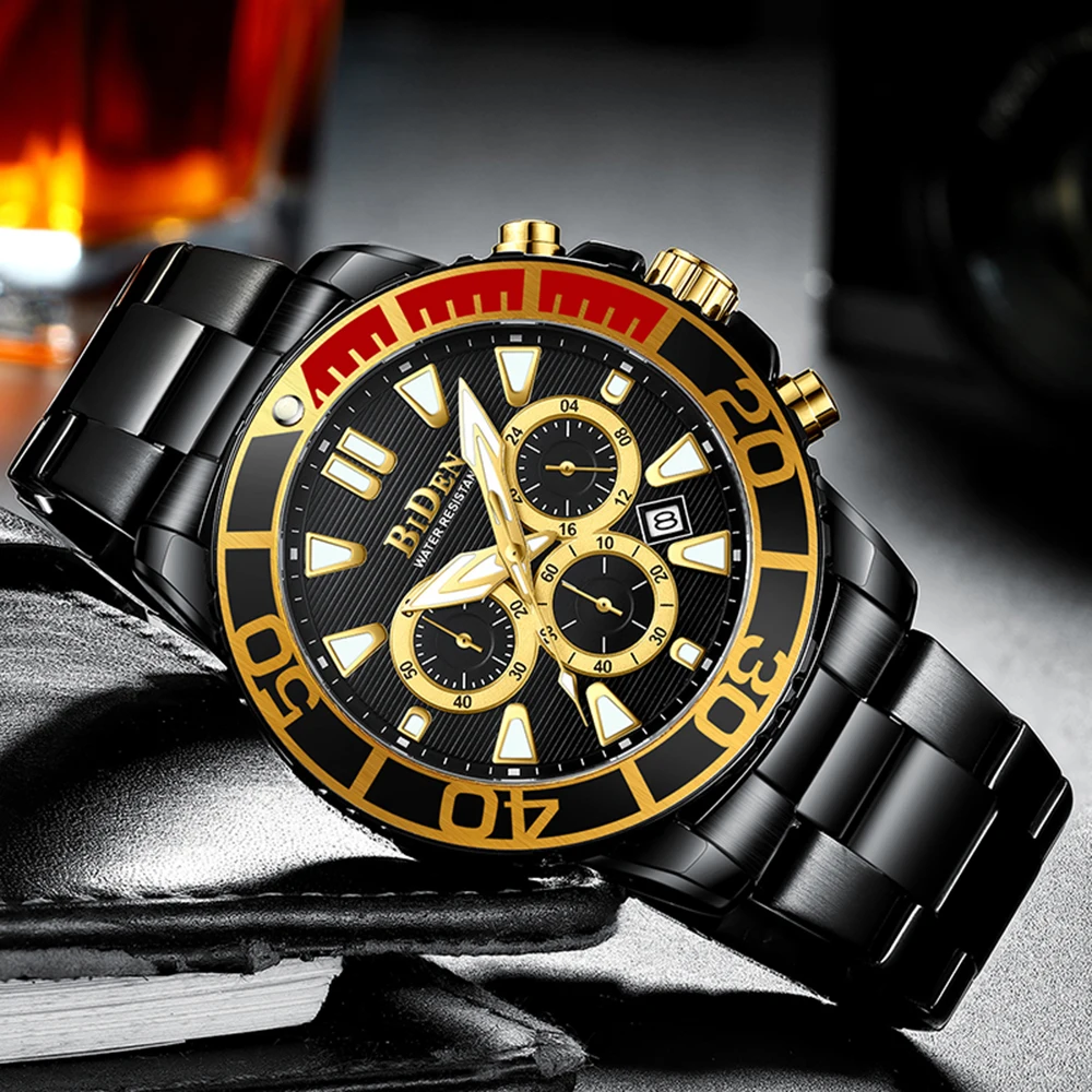 Роскошные светящиеся спортивные часы военные полностью Стальные наручные