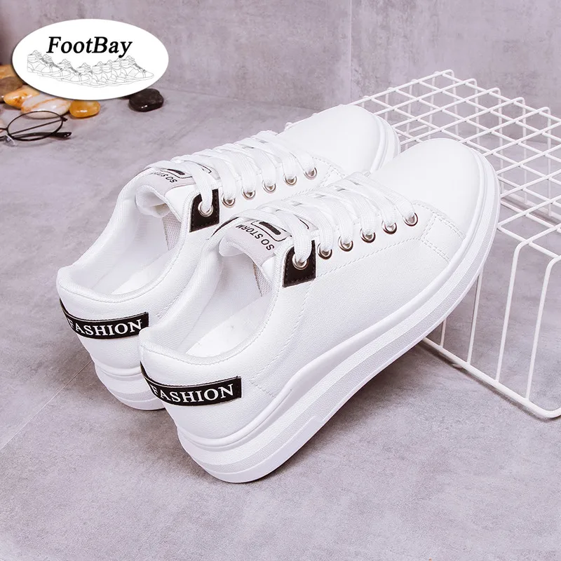 

Lightweight Designer Brand Vulcanize Shoes Platform Sneakers Women White Black Solid Women Shoes 2021 Autumn