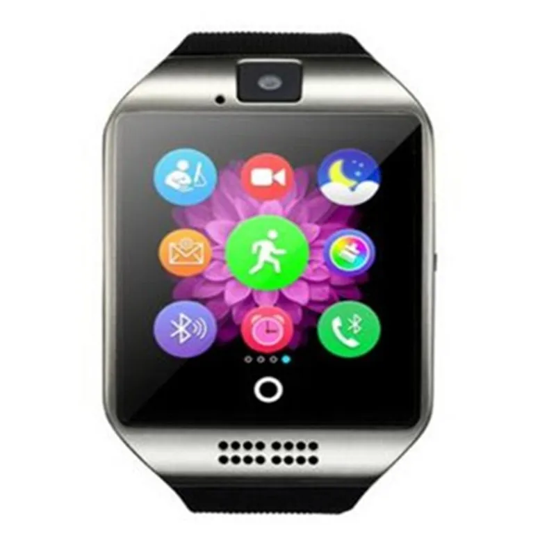 Bluetooth Смарт часы Q18 с камерой Facebook Whatsapp Twitter Синхронизация SMS Smartwatch поддержка SIM TF
