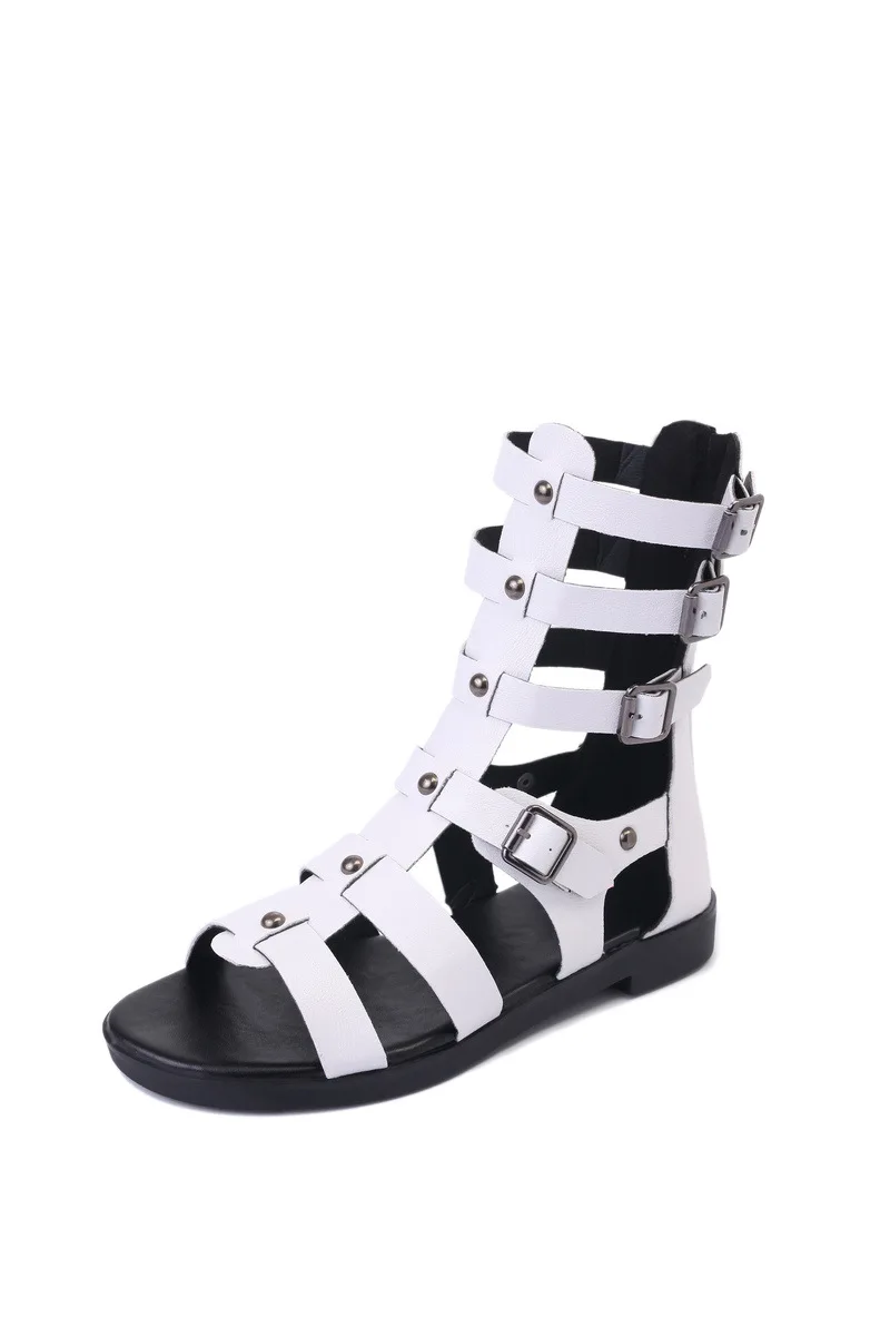 

2021 summer new women's shoes metal Korean fashion women's sandals Flat Boots