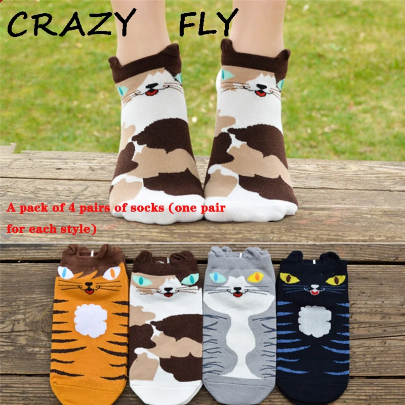 Носки женские и мужские короткие в стиле Харадзюку с 3D рисунком|Носки| |