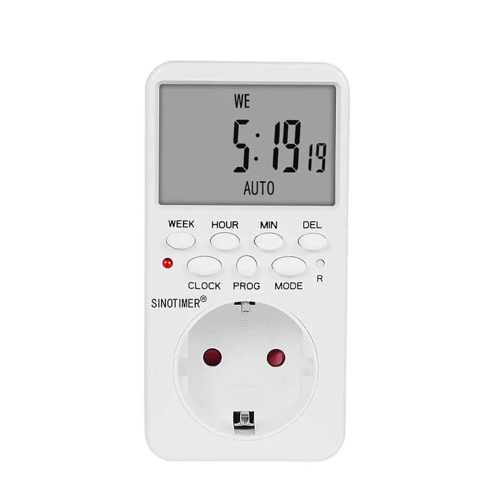 

SINOTIMER TM519 Electronic Digital Timer Switch Kitchen Timer Socket 230v 120v 7 Day 12/24 Hours Programmable Timing Socket