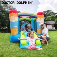 doctor dolphin inflatable bounce house jumping slide castle for kids 8 8x6 5x5 5 ft play toys with air blower