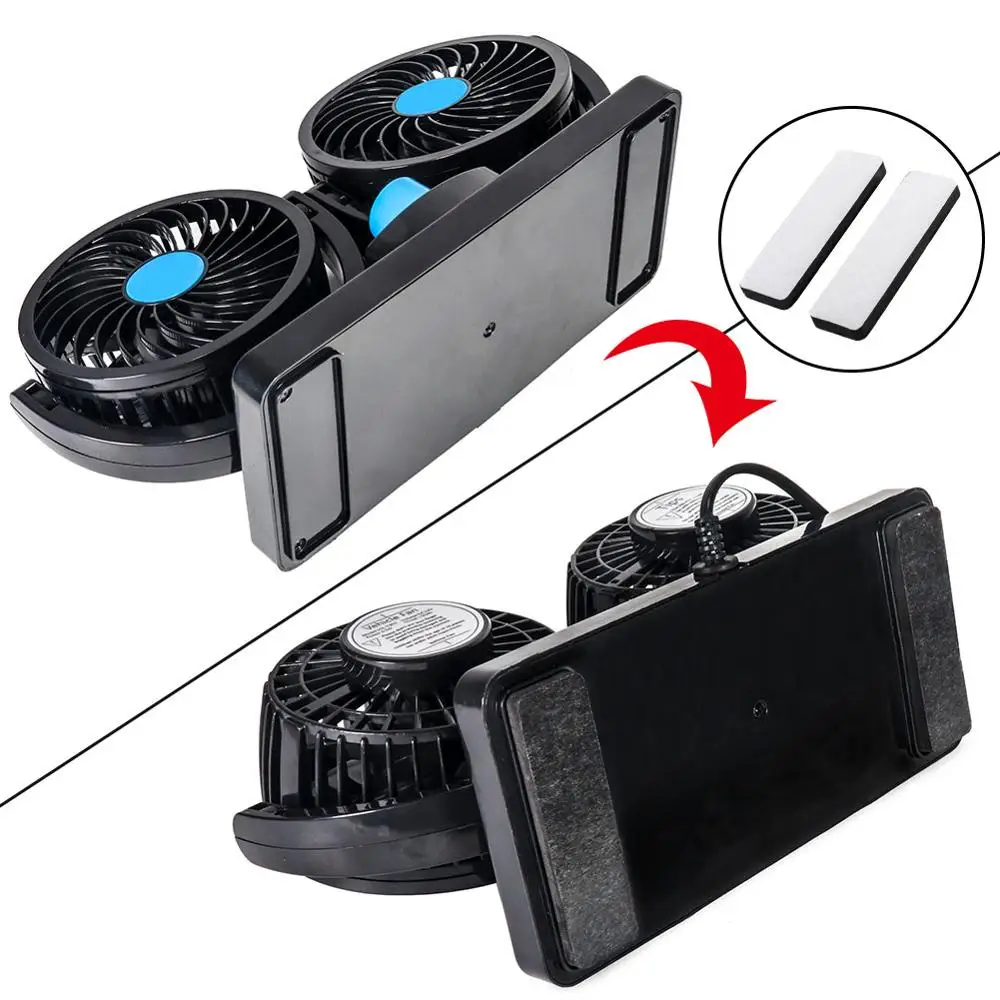 Мини вентилятор Tirol с двойной головкой регулируемый на 360 градусов