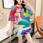 Футболка женская с рисунком Disney Y2k, летняя одежда в стиле аниме, модная готика, Харадзюку футболка в Корейском стиле, большие размеры