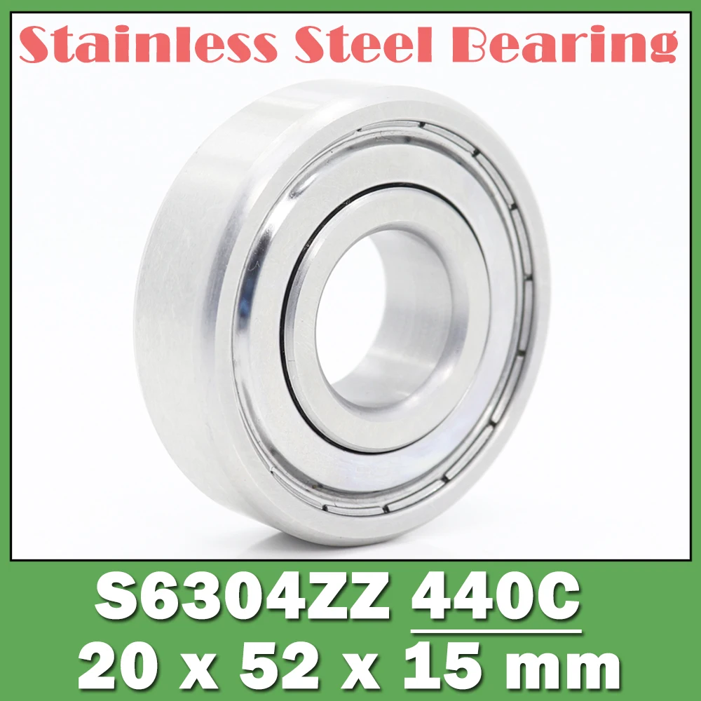 

S6304ZZ Bearing 20*52*15 mm ( 2 PCS ) S6304 Z ZZ S 6304 440C Stainless Steel S6304Z Ball Bearings