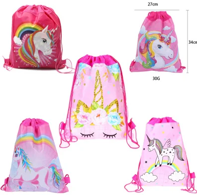 HJKL сумка на шнурке с единорогом для девочек дорожная хранения школьные рюкзаки