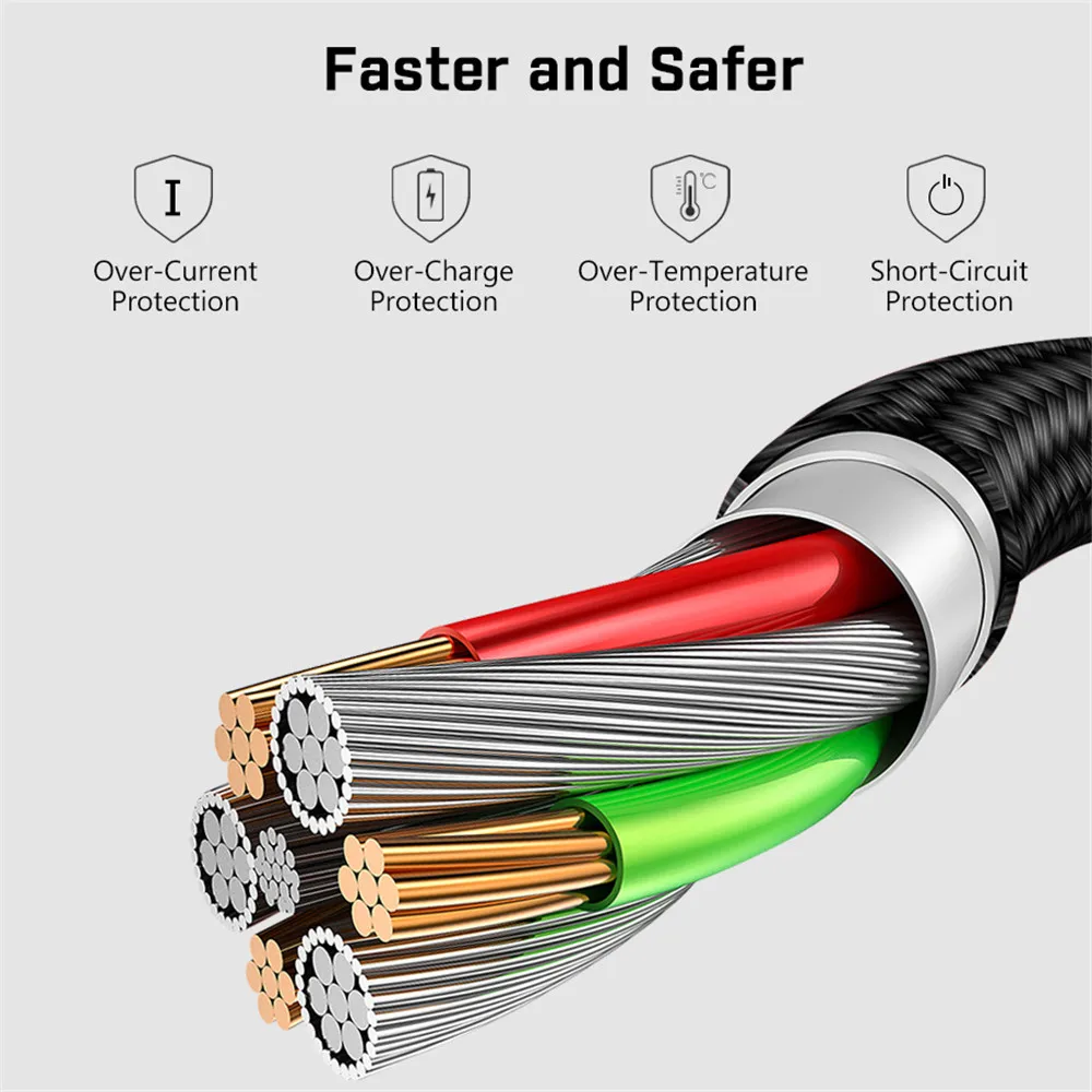 Магнитный usb кабель 1 м для быстрой зарядки USB Type C зарядный шнур Micro мобильный