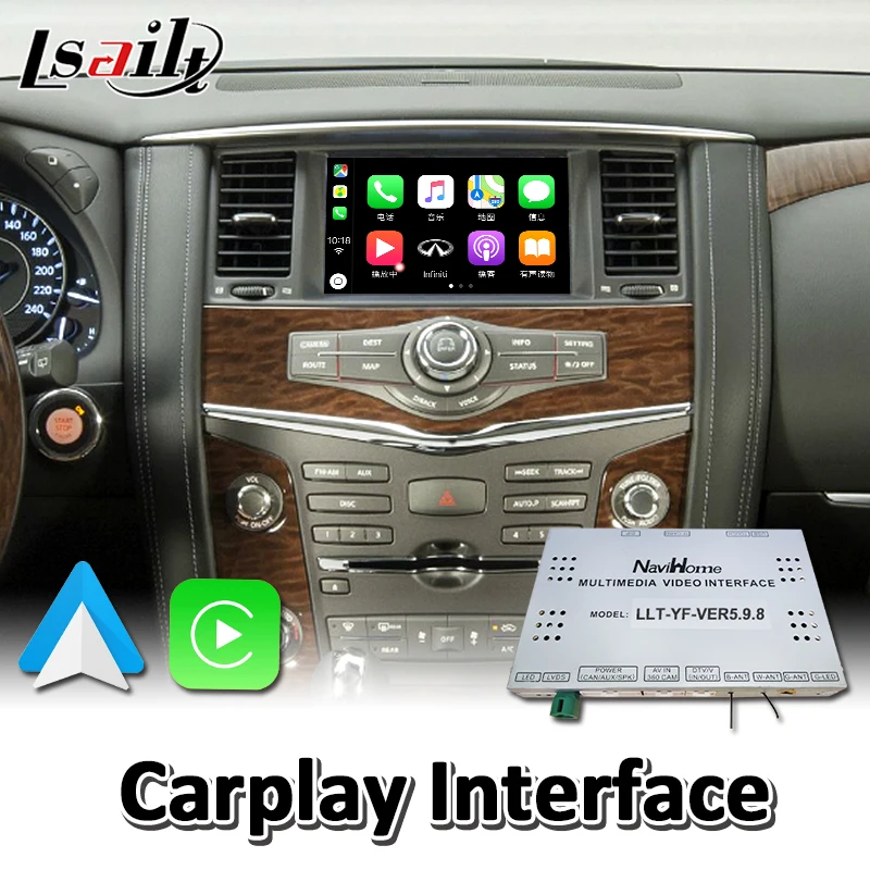 Lsailt беспроводной интерфейс Carplay для Nissan патруль Y62 2018 2019 год проводной Android Авто