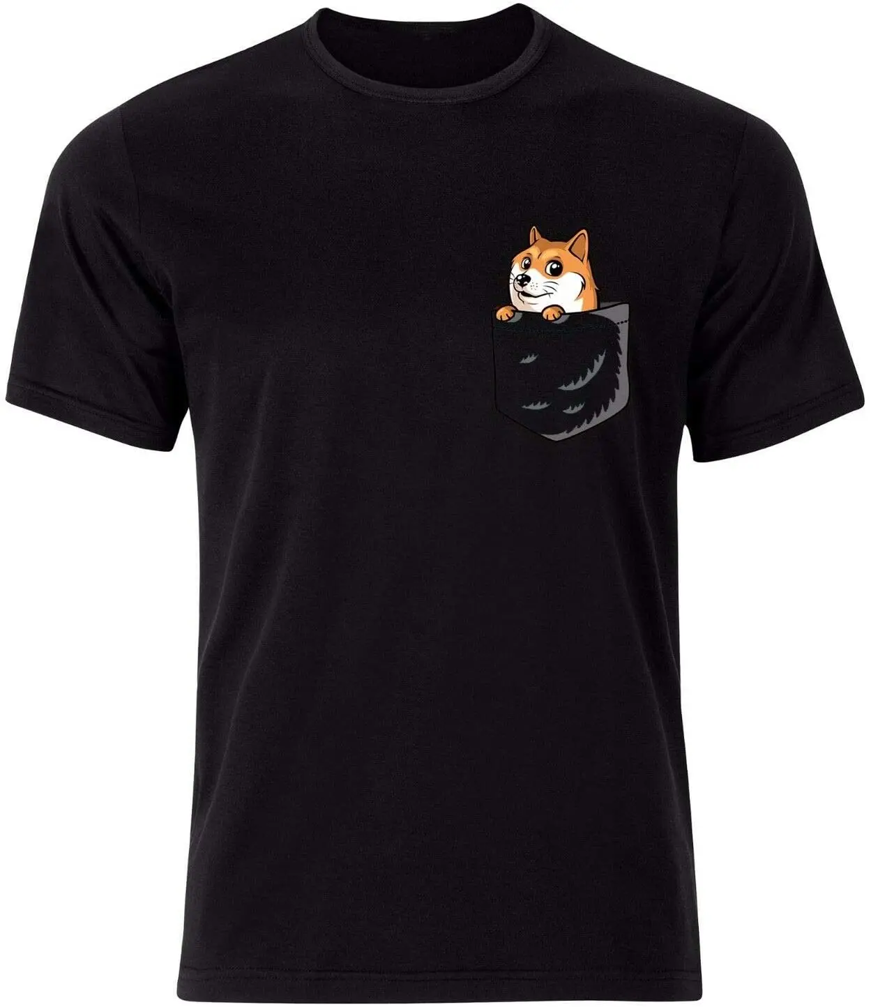 

Cute Dog Corgi In A Pocket Mens Tee Shirt Top Casual Trending Short Sleeve Tee