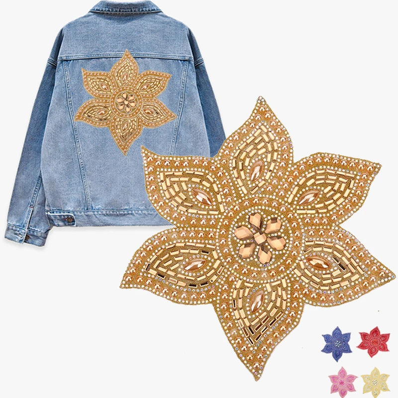 Стразы большого размера цветы одежда Аппликация из бисера железо Переводные