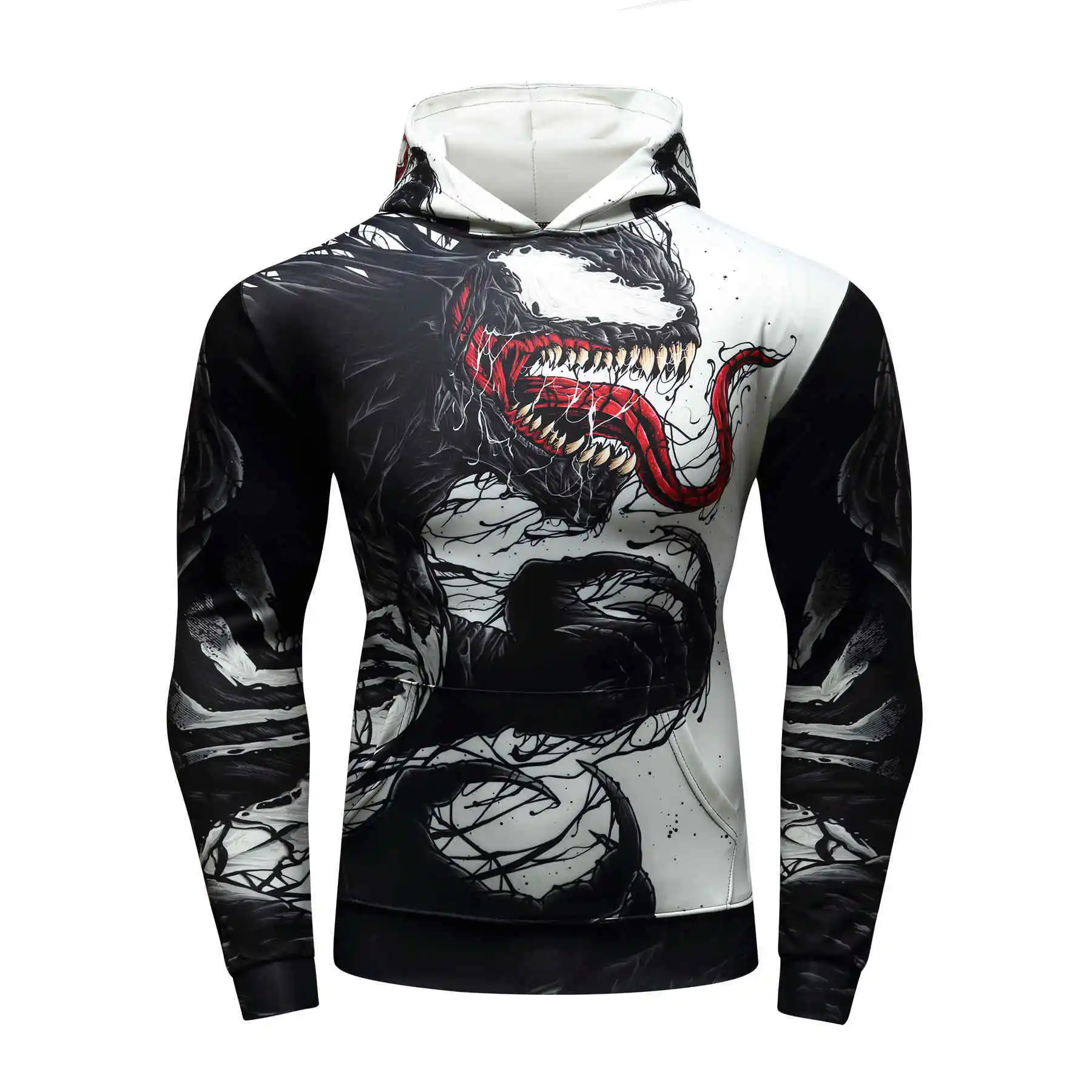 Толстовка Мужская дышащая с 3D принтом модная кофта капюшоном одежда в стиле хип