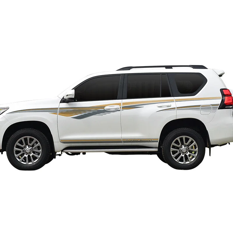

Автомобильные наклейки, аксессуары для Toyota Prada10-19, автомобильные наклейки, Prado Pull Flower, линия талии, цветные полосы, модификация Ddecoration
