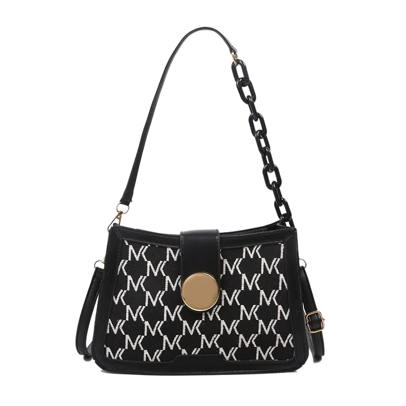 

lattice Chain Pure Color Simplicity Small Soft Leather Handbag Women 2021 New women Fashion Baguette Handbag And Purse