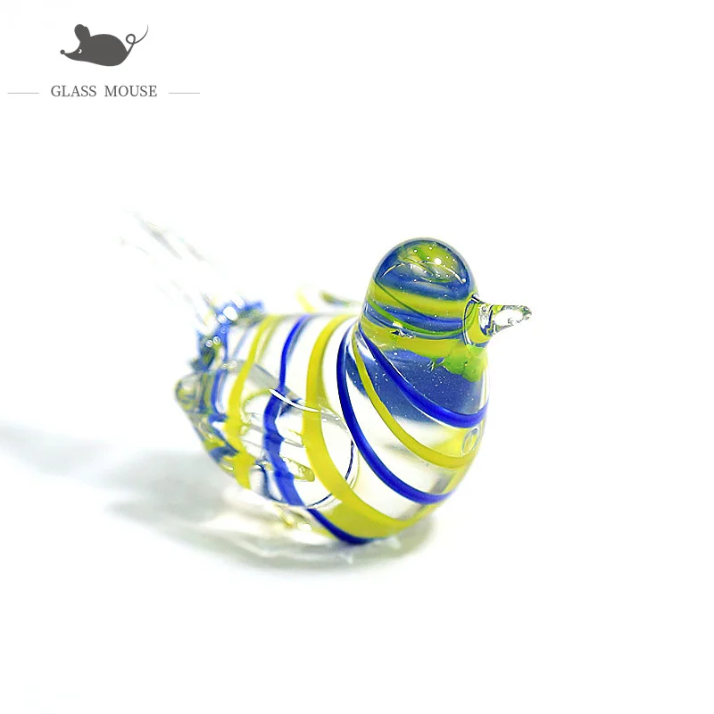 

Handmade Miniature Glass Bird Art Figurine Ornament Silk design Cute Vivid Animal Sculpture Home Tabletop Decoration Accessories