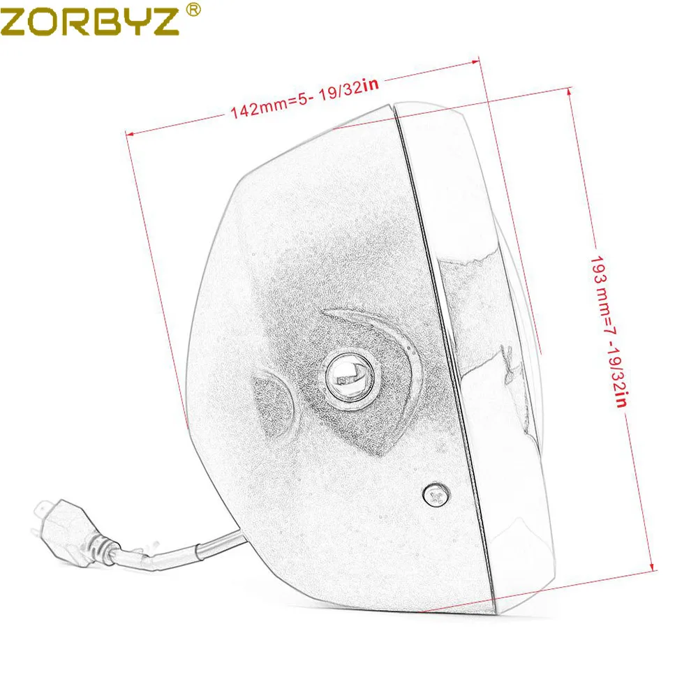 Мотоциклетная светодиодная фара ZORBYZ 7 5 дюйма дальнего и ближнего света DRL дневные